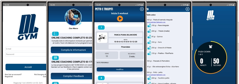 scarica subito l'app DL Gym allenamenti e diete sempre a portata di mano